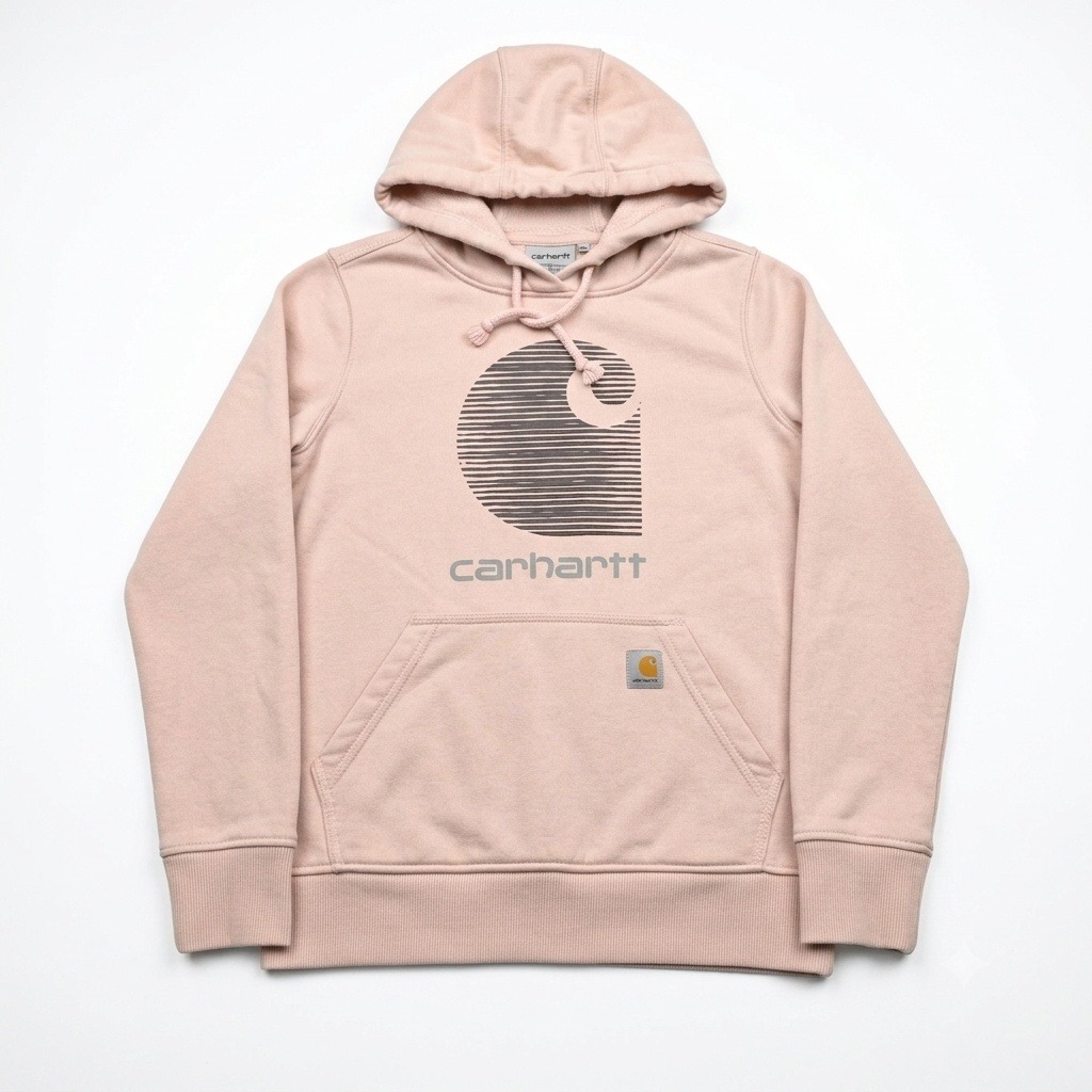 Carhartt Rain Defender Hoodie Womens Xs Pink Graphic Logo Relaxed Fit Ts5636-W